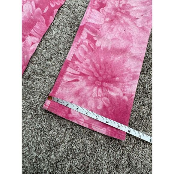 Theory Pink Floral Print Jeans Women’s Size 2 Flared Bootcut Ankle Length Cotton - Picture 9 of 10